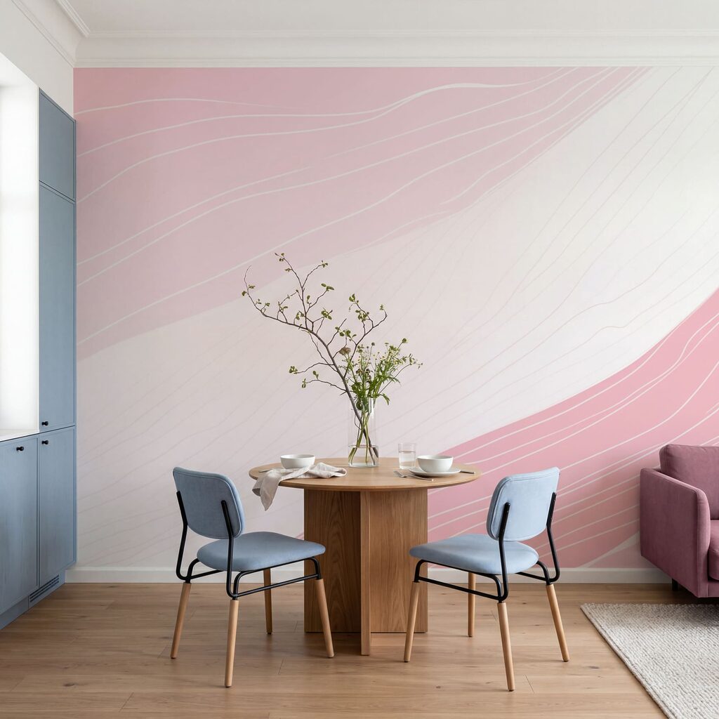 Linee ondulate rosa e bianche Linee ondulate rosa e bianche