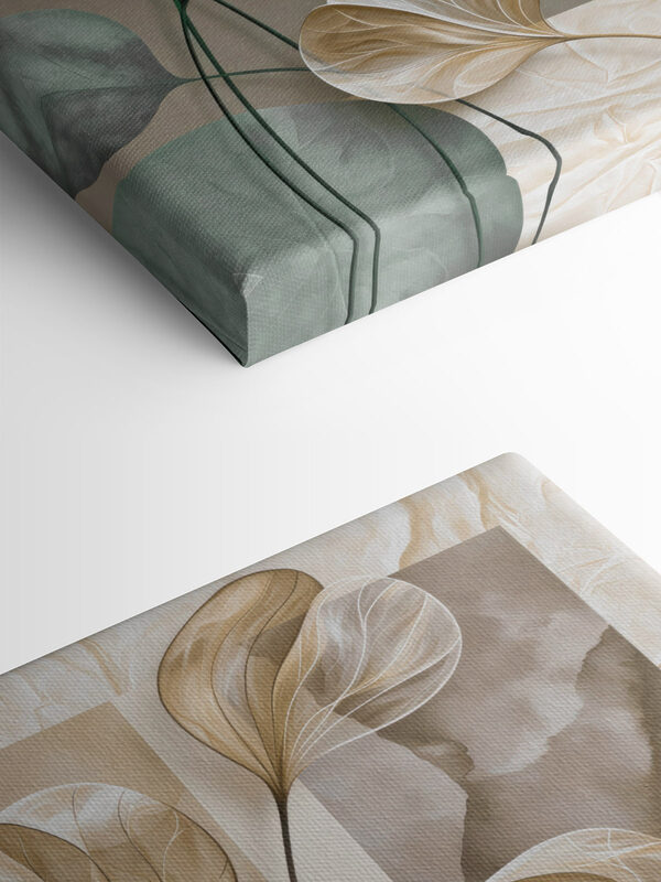 Delicate leaves against serene backgrounds