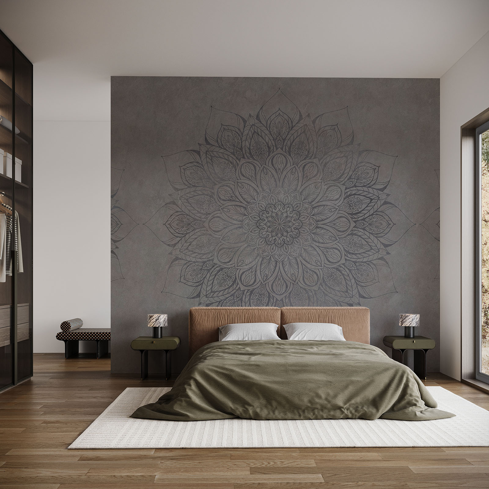 Mandala grigio e nero Mandala grigio e nero