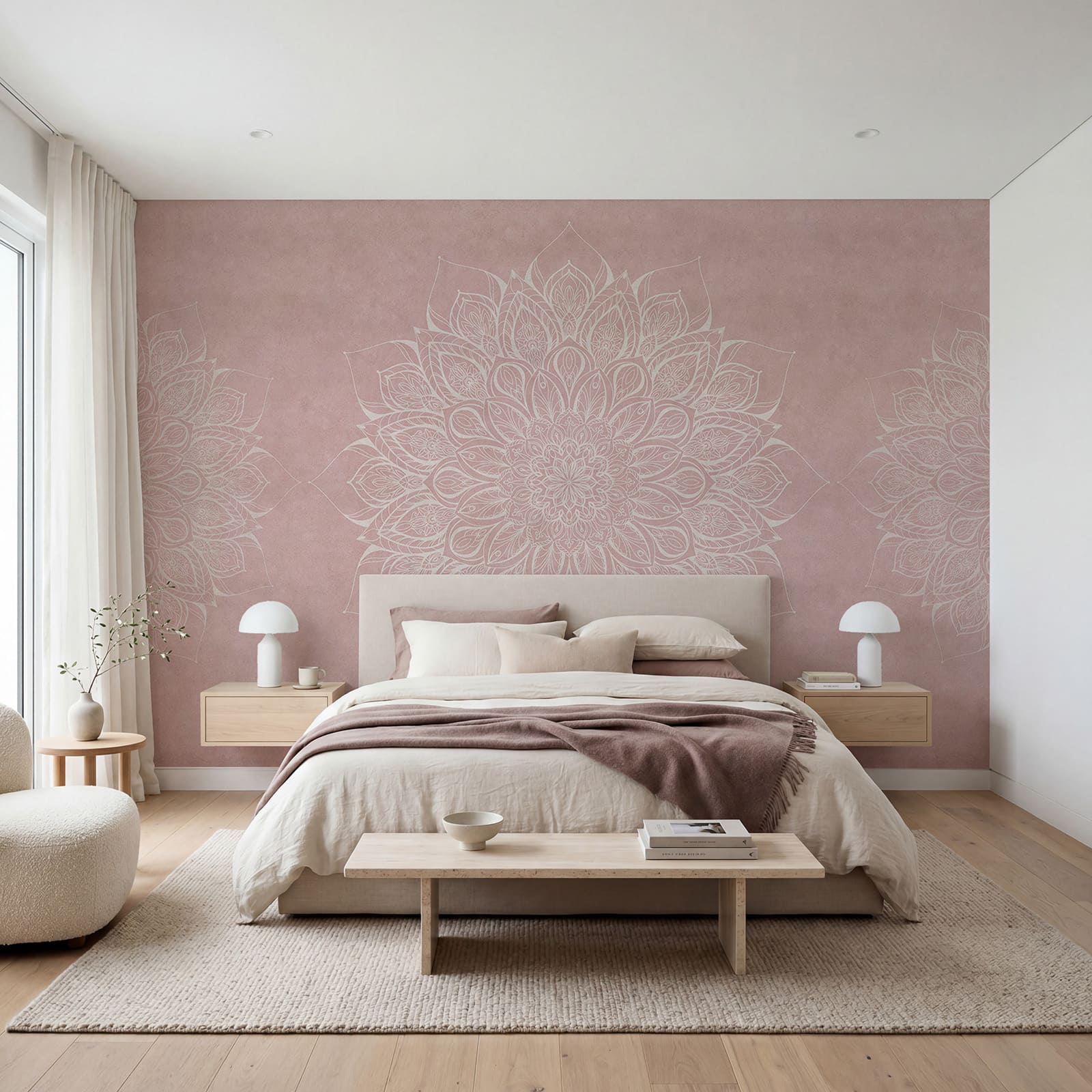 Mandala bianco e rosa Mandala bianco e rosa