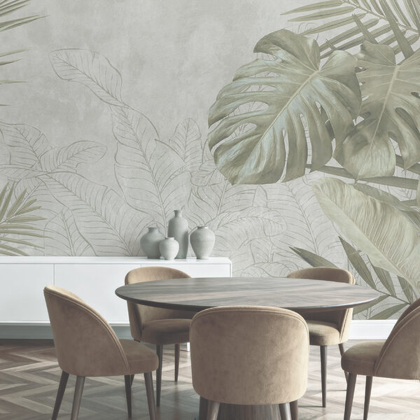 Fogliame tropicale dai toni tenui Fogliame tropicale dai toni tenui