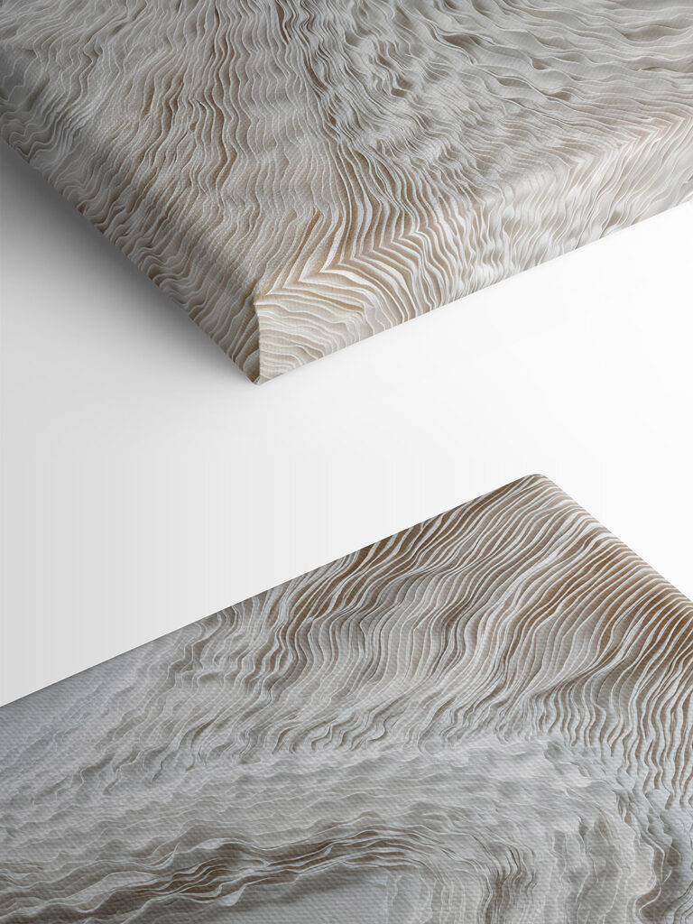 White surface with wavy lines White surface with wavy lines