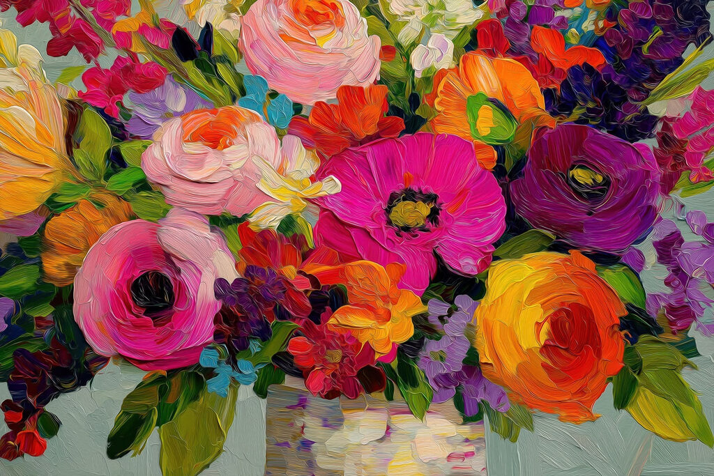 Vibrant bouquet bursting with colors