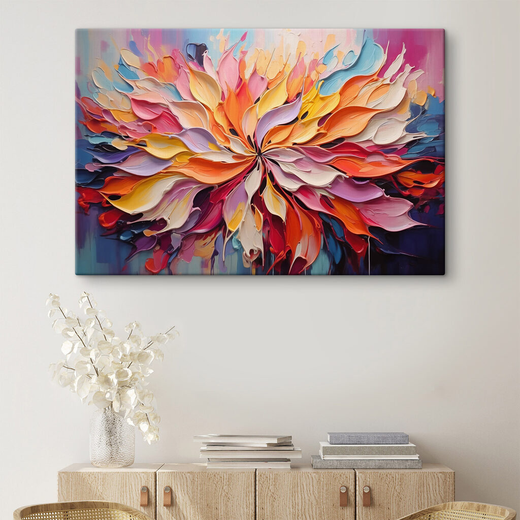 Painting of colorful leaves