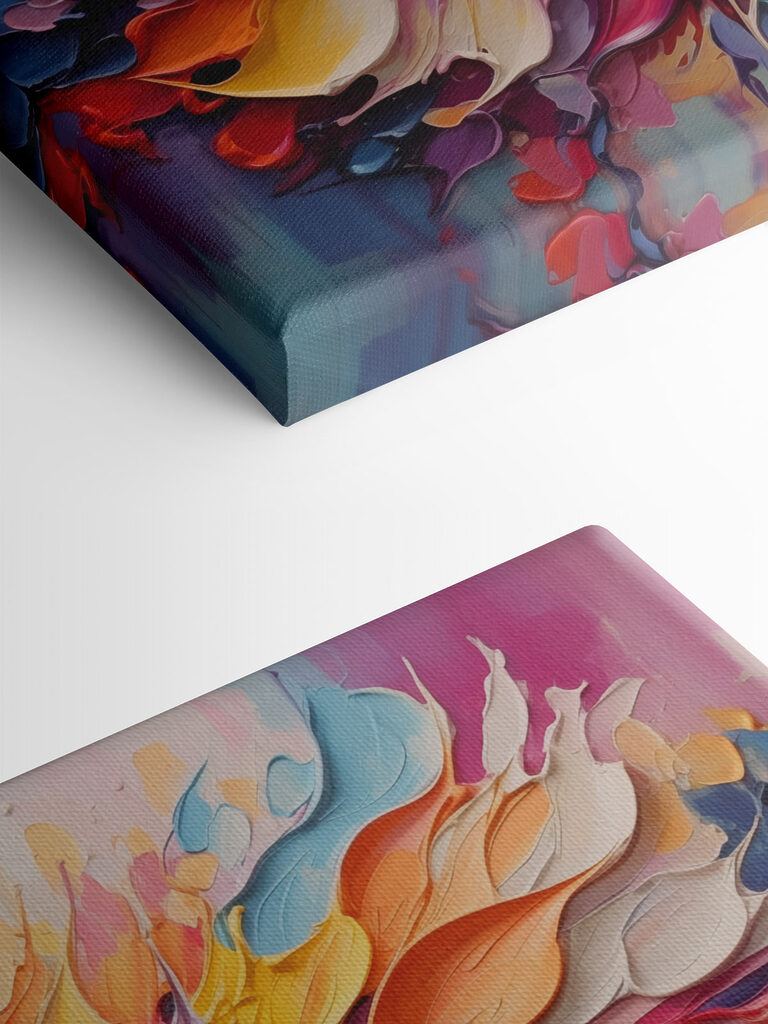Painting of colorful leaves