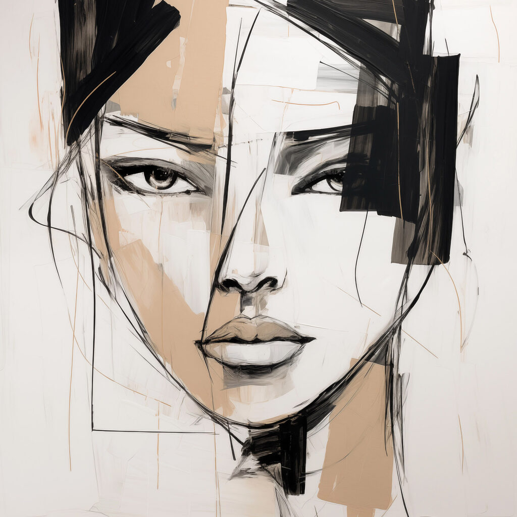 Painting of a woman's face Painting of a woman's face