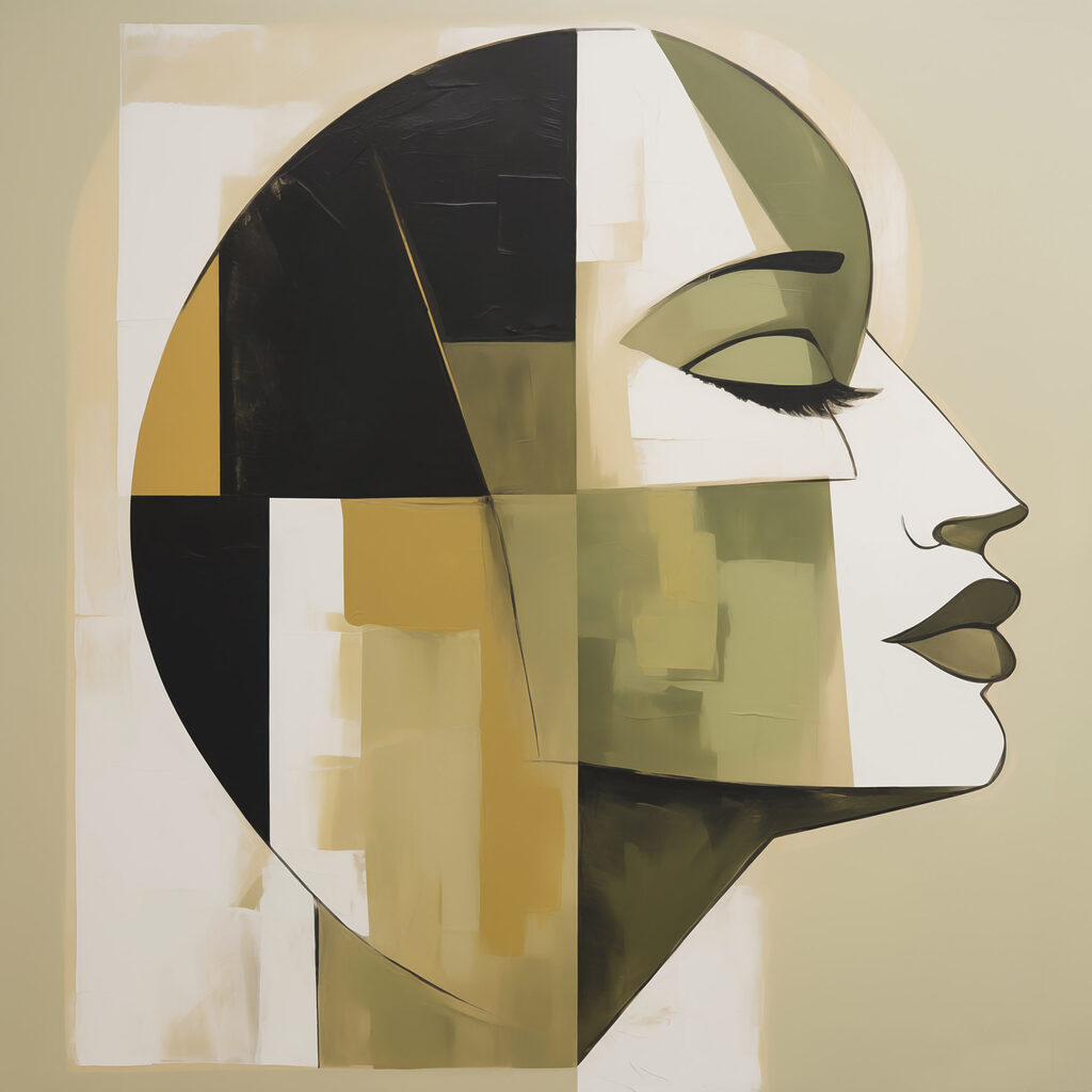 Painting of a woman's face Painting of a woman's face