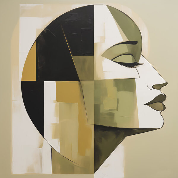 Painting of a woman's face Painting of a woman's face