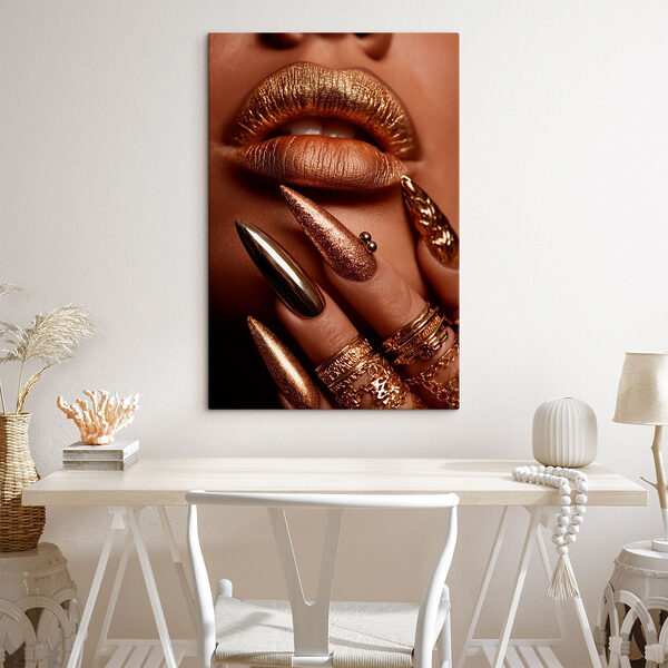 Glamorous nails and lips ensemble