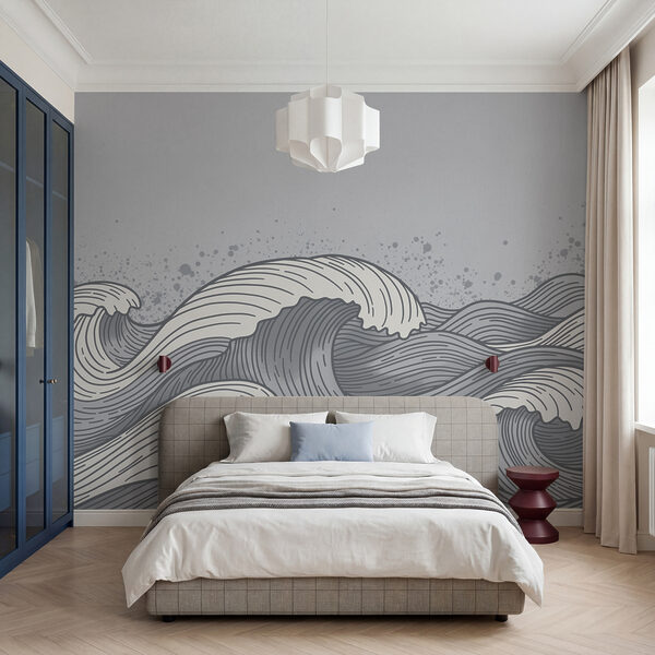 Disegno di onde nell'oceano