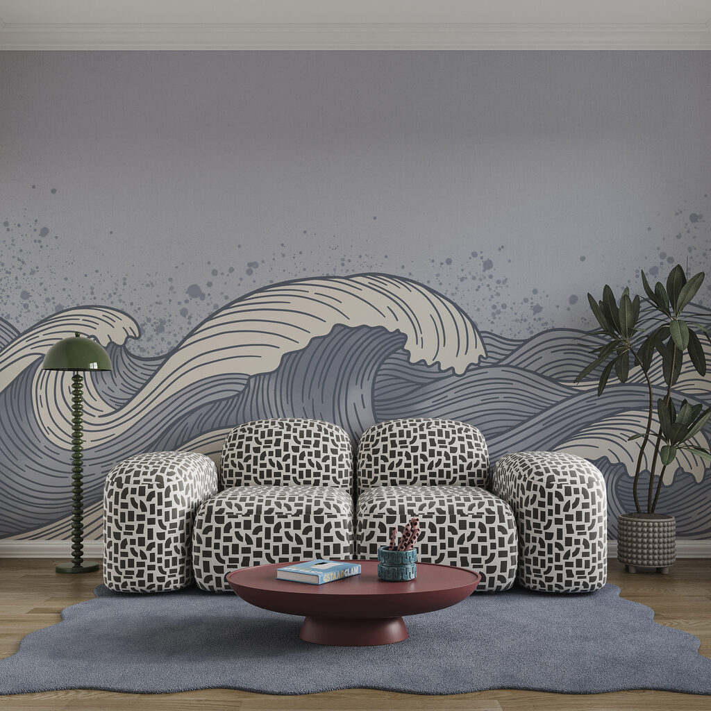 Disegno di onde nell'oceano