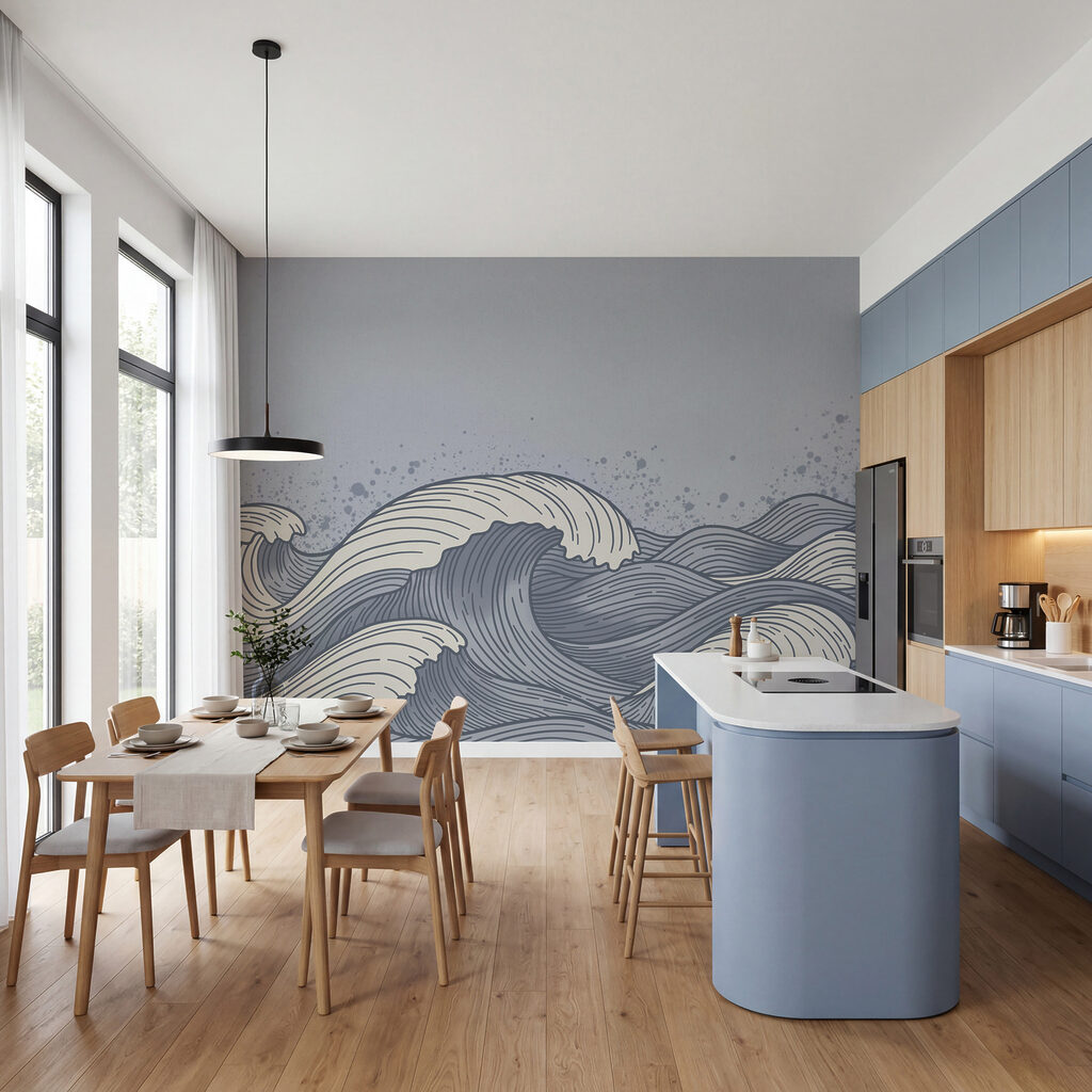 Disegno di onde nell'oceano