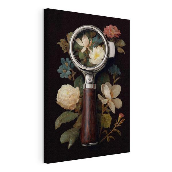 Magnifying glass with flowers Magnifying glass with flowers