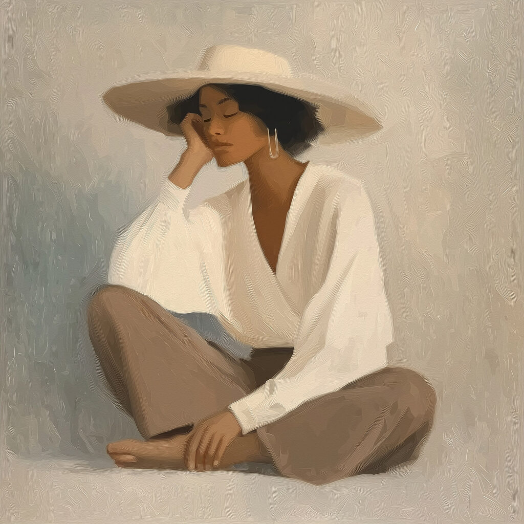 Woman sitting on the floor