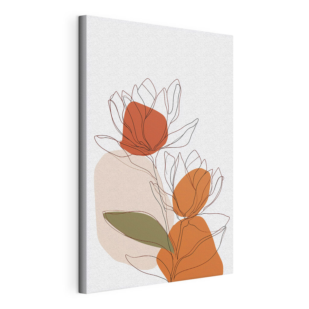 Drawing of flowers with orange circles