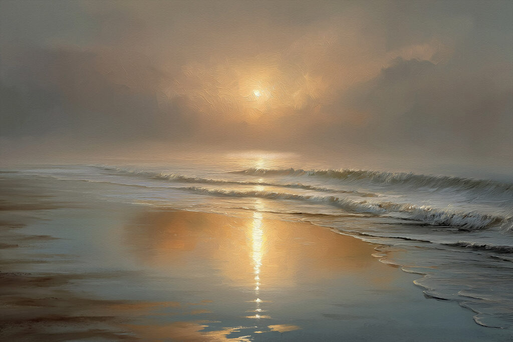 Sunset over a beach