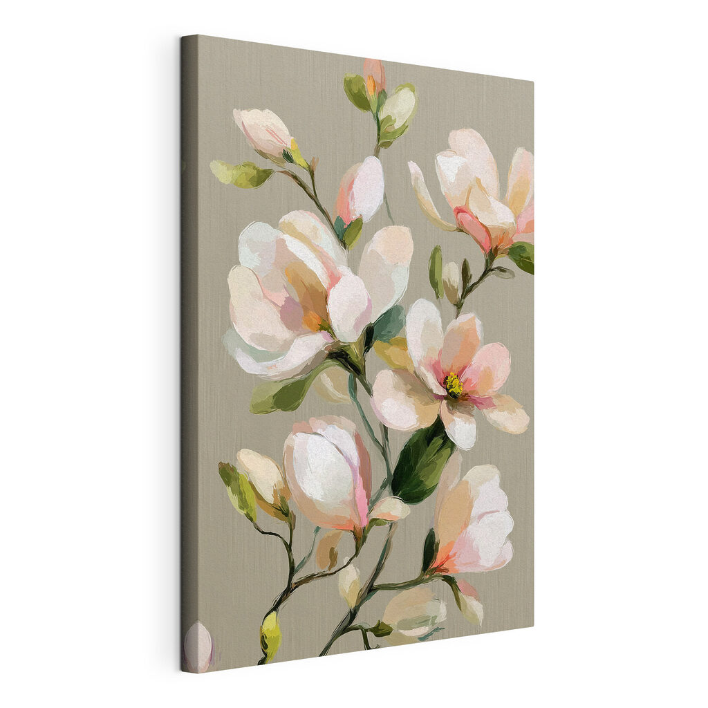 Painting of flowers on a grey background