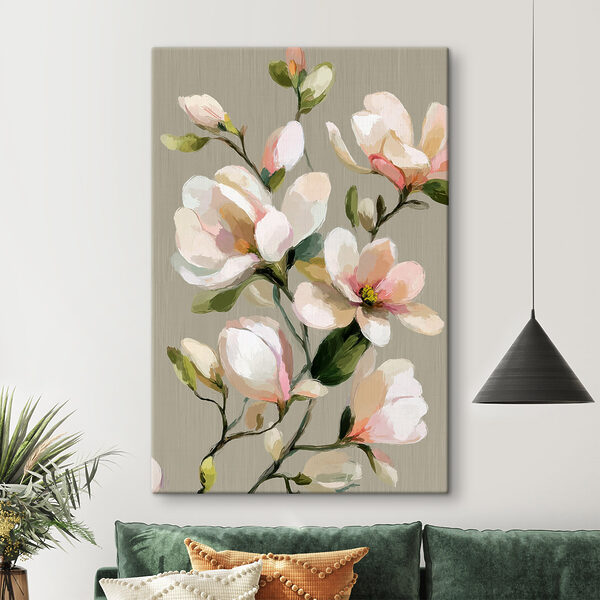 Painting of flowers on a grey background
