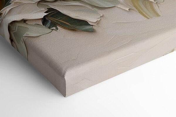 Painting of leaves on a white surface