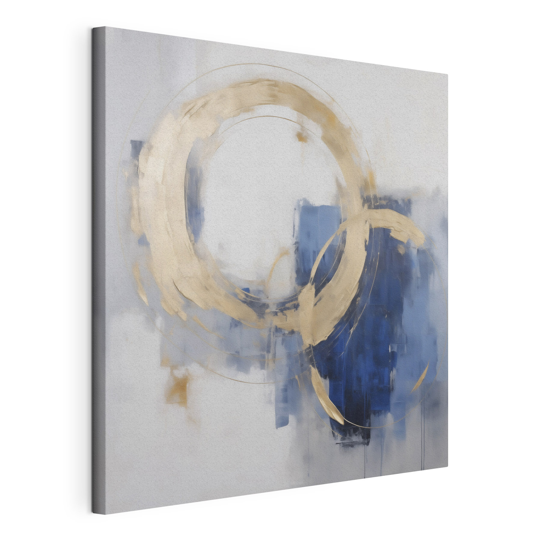 Painting of circles and blue and white