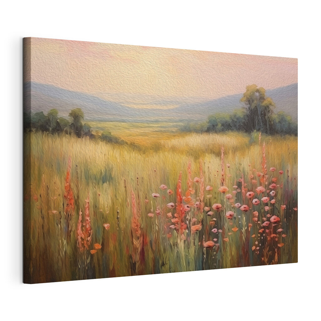 Field of flowers and trees Field of flowers and trees