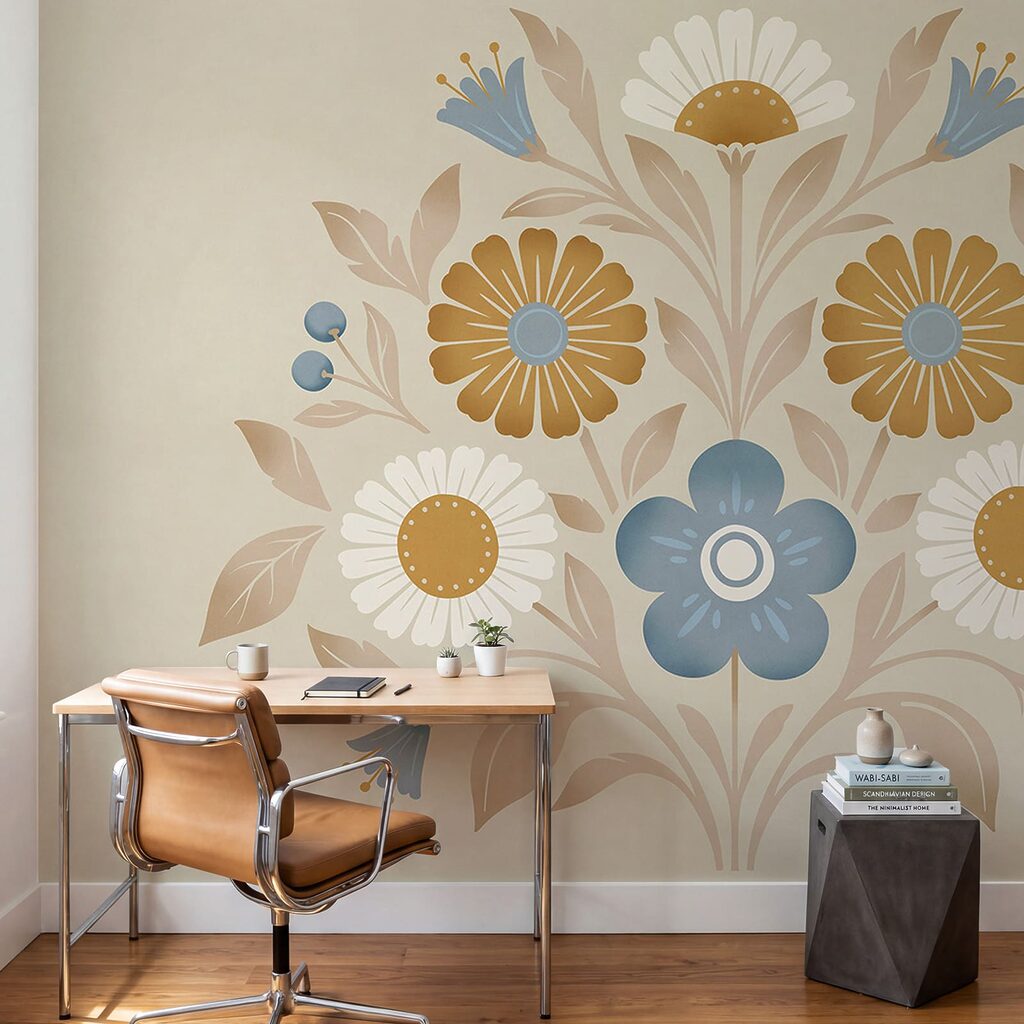 Disegno floreale su una parete