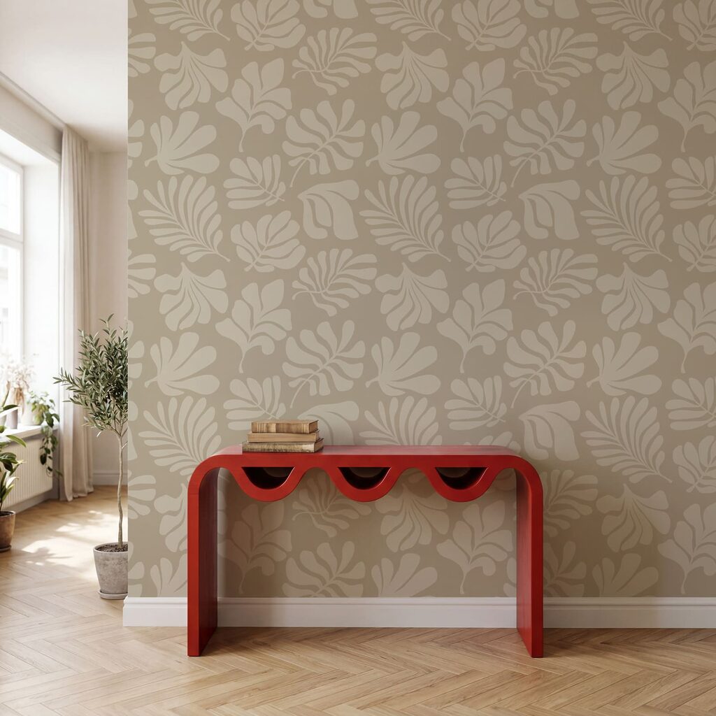 Motivo di foglie su sfondo beige Motivo di foglie su sfondo beige