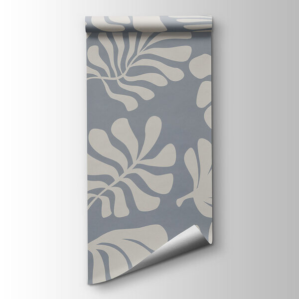 Pattern of white leaves on a gray background Pattern of white leaves on a gray background