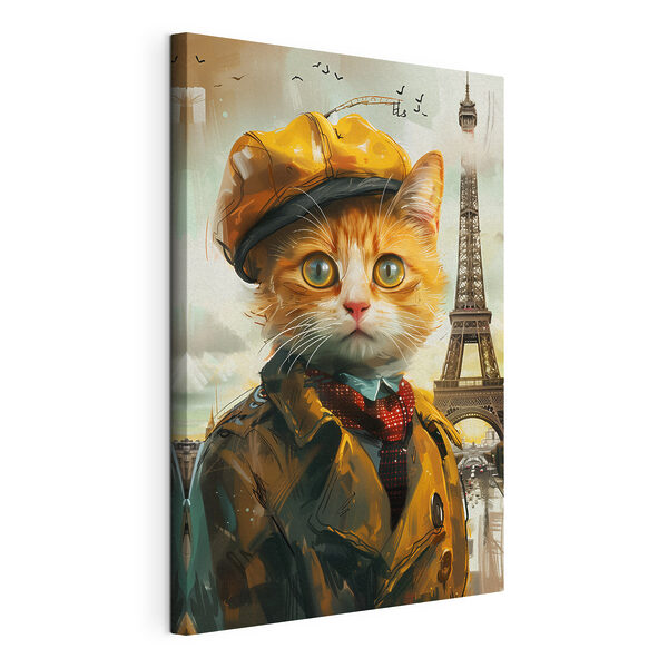 Un gatto con cappotto e cappello Quadri Un gatto con cappotto e cappello