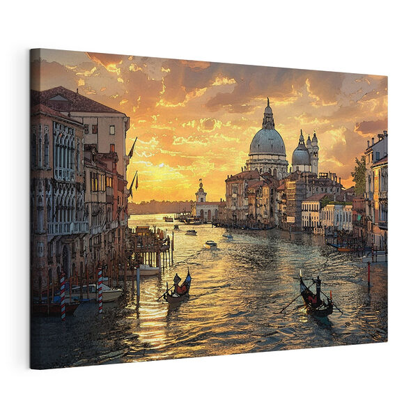 Uno specchio d'acqua con barche ed edifici sullo sfondo Quadri Uno specchio d'acqua con barche ed edifici sullo sfondo