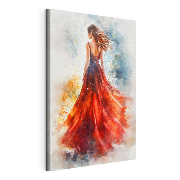 Donna con un vestito rosso Quadri Donna con un vestito rosso