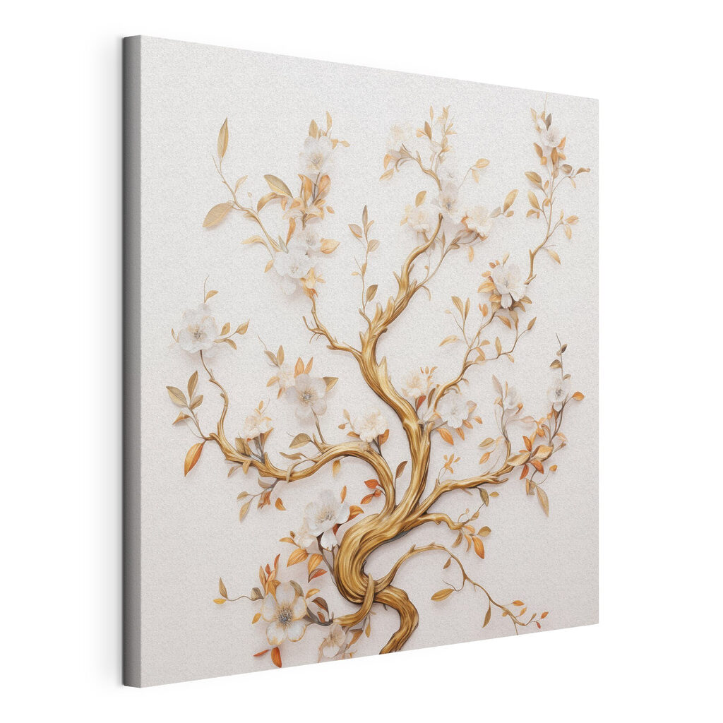 Tree with white flowers and leaves