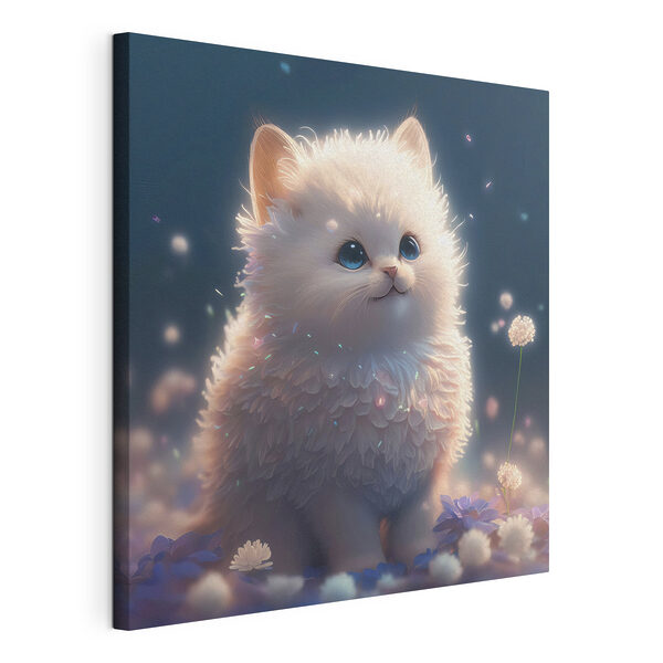 Un gatto bianco e soffice con gli occhi blu Quadri Un gatto bianco e soffice con gli occhi blu