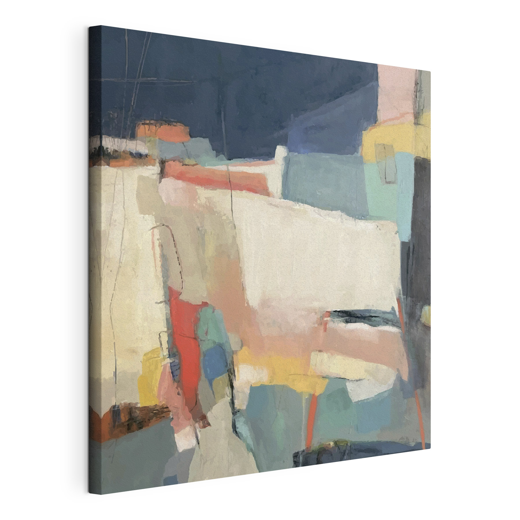 A painting of colorful shapes