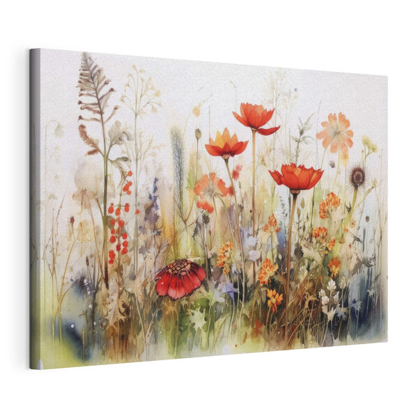 Quadri Un dipinto raffigurante fiori e piante