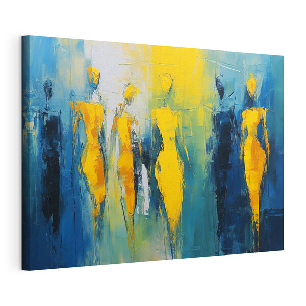 Quadri Quadri Dipinto raffigurante persone vestite di giallo e blu (COD: s33867)