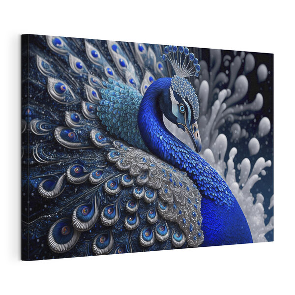 Quadri Un pavone blu e argento (COD: s34874) Quadri Quadri Un pavone blu e argento (COD: s34874)