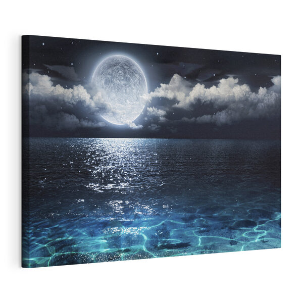La luna sull'acqua di notte Quadri La luna sull'acqua di notte