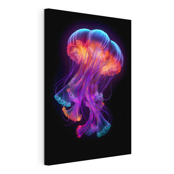 Una medusa dai colori vivaci con tanti tentacoli Quadri Una medusa dai colori vivaci con tanti tentacoli