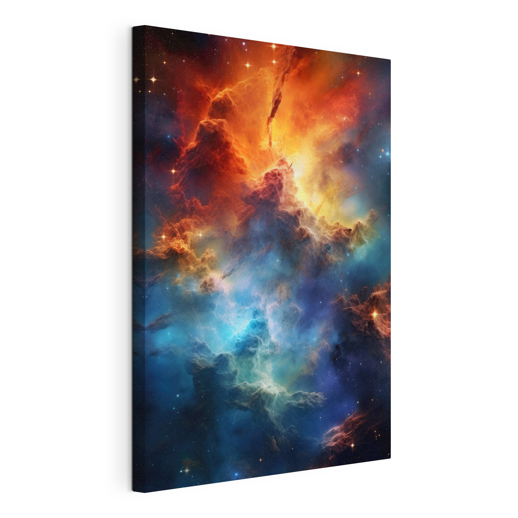 Colorful clouds and stars in space