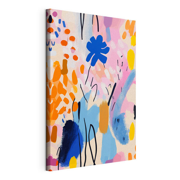 Quadri Quadri Un dipinto dai colori vivaci raffigurante fiori e foglie (COD: s36596)