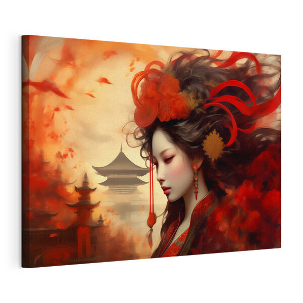 Quadri Una donna con i capelli lunghi e dei fiori rossi tra i capelli (COD: s36808) Quadri Quadri Una donna con i capelli lunghi e dei fiori rossi tra i capelli (COD: s36808)