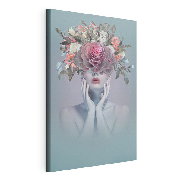 A woman with flowers on her head A woman with flowers on her head