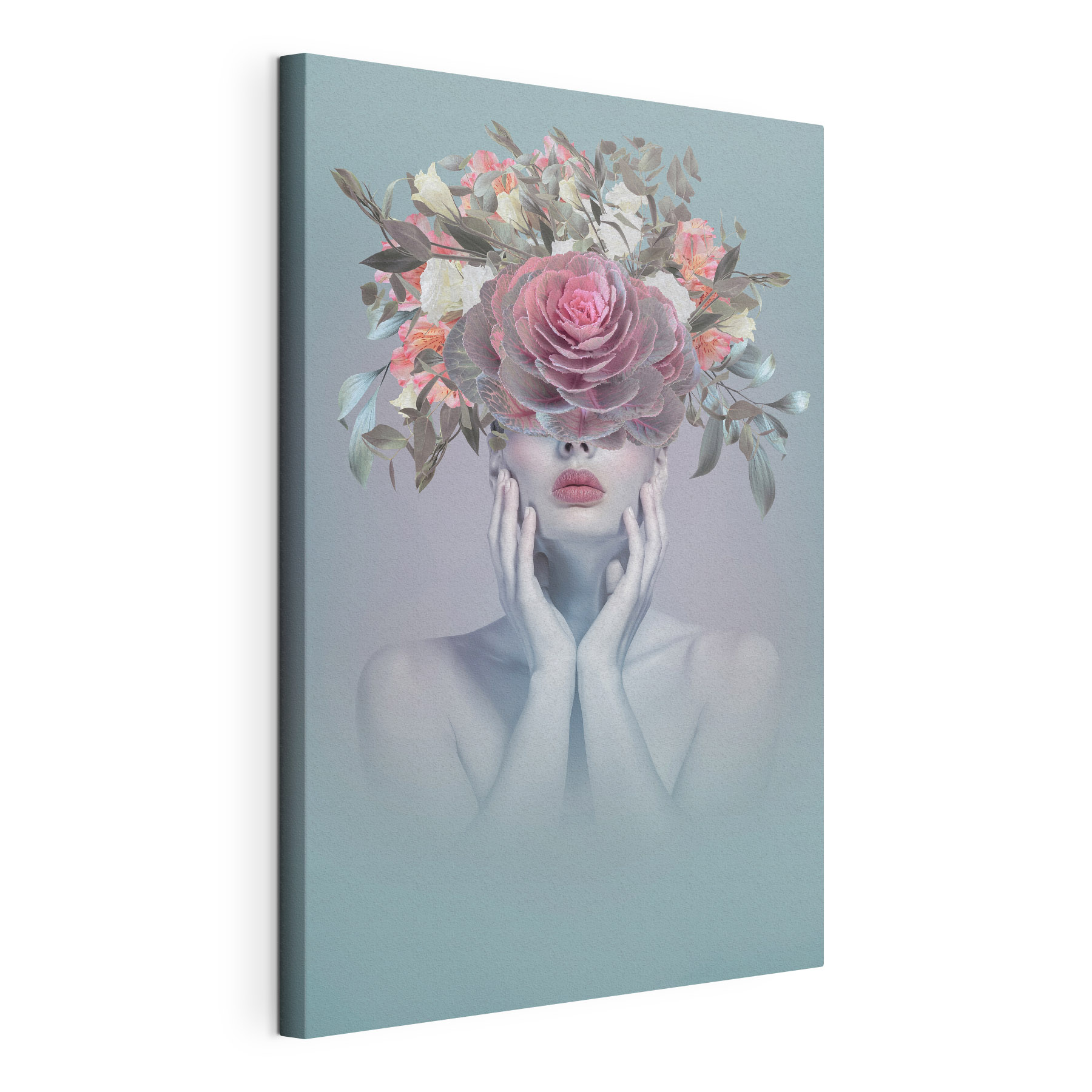 A woman with flowers on her head A woman with flowers on her head