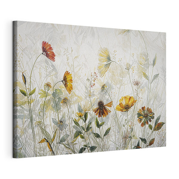 Un dipinto raffigurante fiori e foglie Quadri Un dipinto raffigurante fiori e foglie
