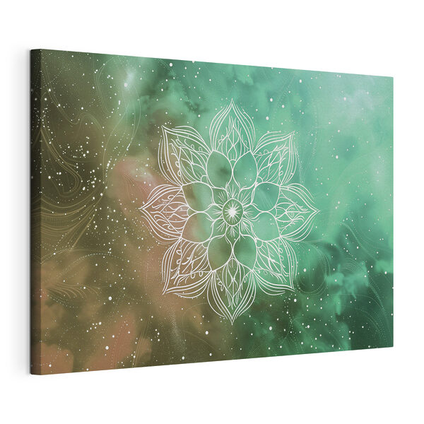 Quadri Un mandala bianco su uno sfondo verde e blu (COD: s38530) Quadri Quadri Un mandala bianco su uno sfondo verde e blu (COD: s38530)
