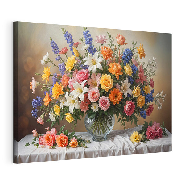 Quadri Un vaso di fiori su un tavolo