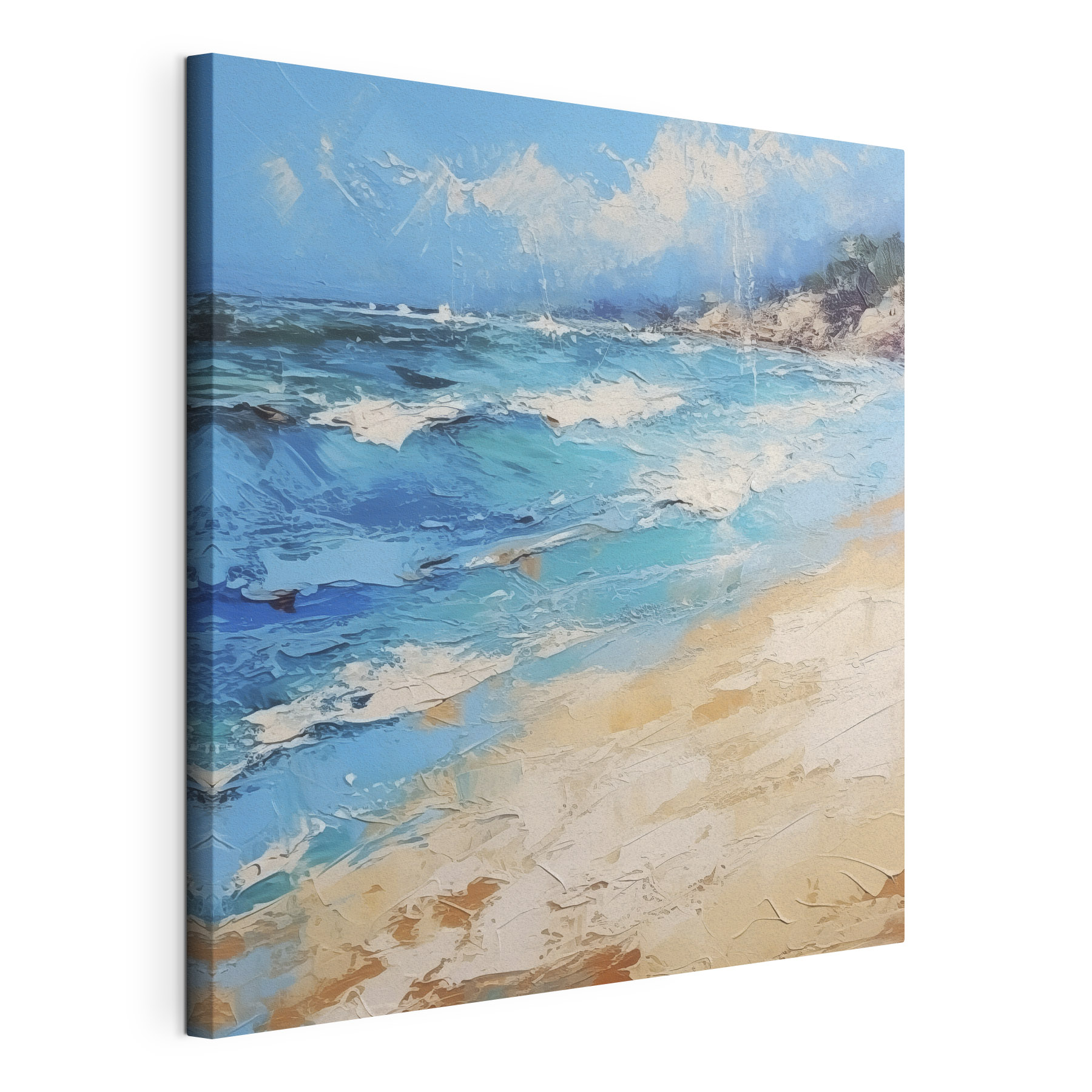 A painting of a beach A painting of a beach