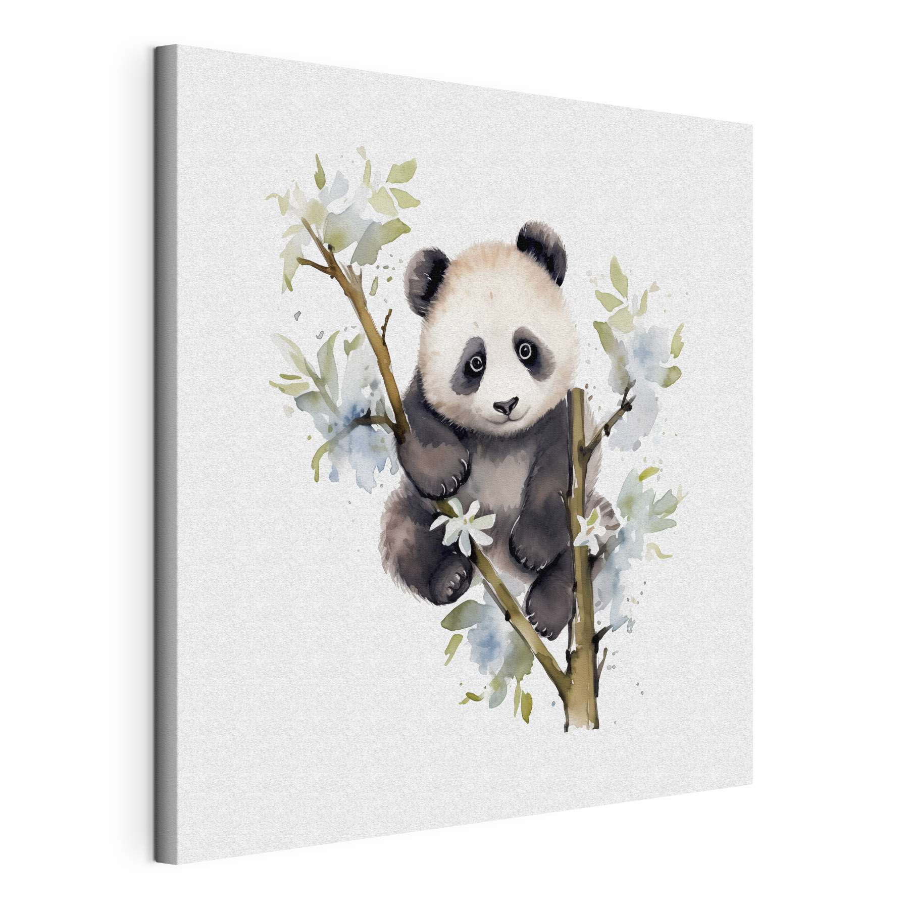 A panda bear on a tree branch