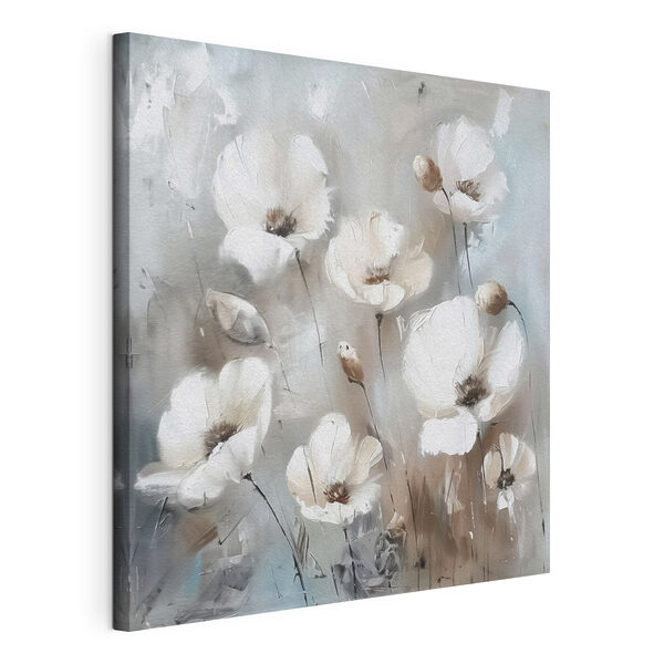 Quadri Un dipinto di fiori bianchi
